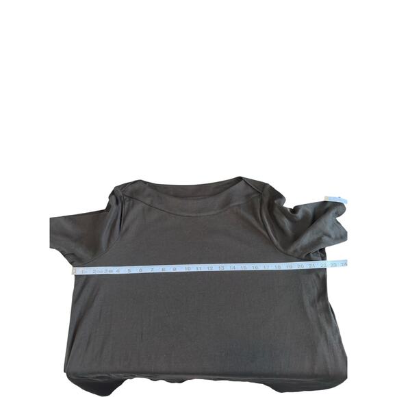 J. Jill Plus Black Basic Perfect Pima Cotton Crewneck 3/4 Sleeve Top Size 1X - Picture 8 of 10